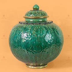 Chum Ngâm Rượu Bọc Đồng Họa Tiết Vân Lá Xoáy